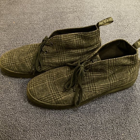 Deadstock Doc Marten Grey Plaid Felted Wool Mayport Boots - Picture 2 of 5